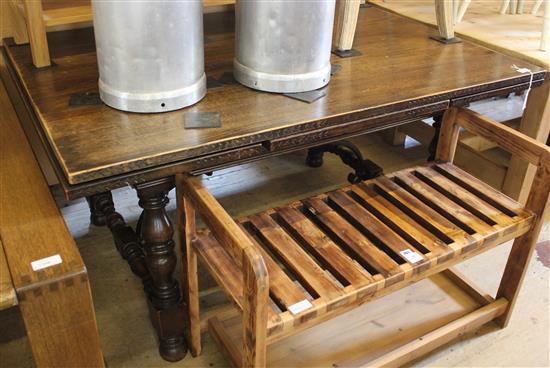 Spanish style oak extending dining table